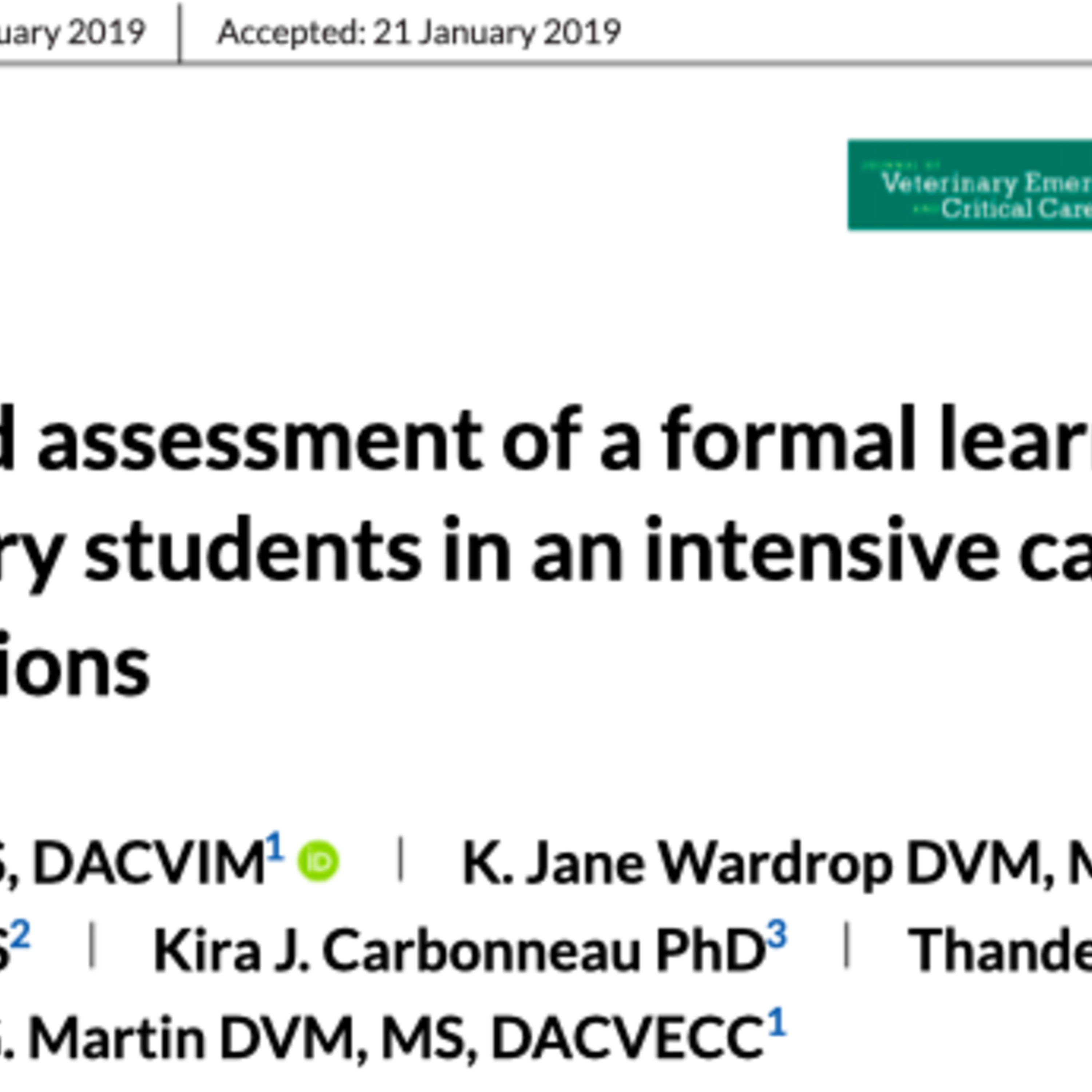 Veterinary Journal Club & Discussions