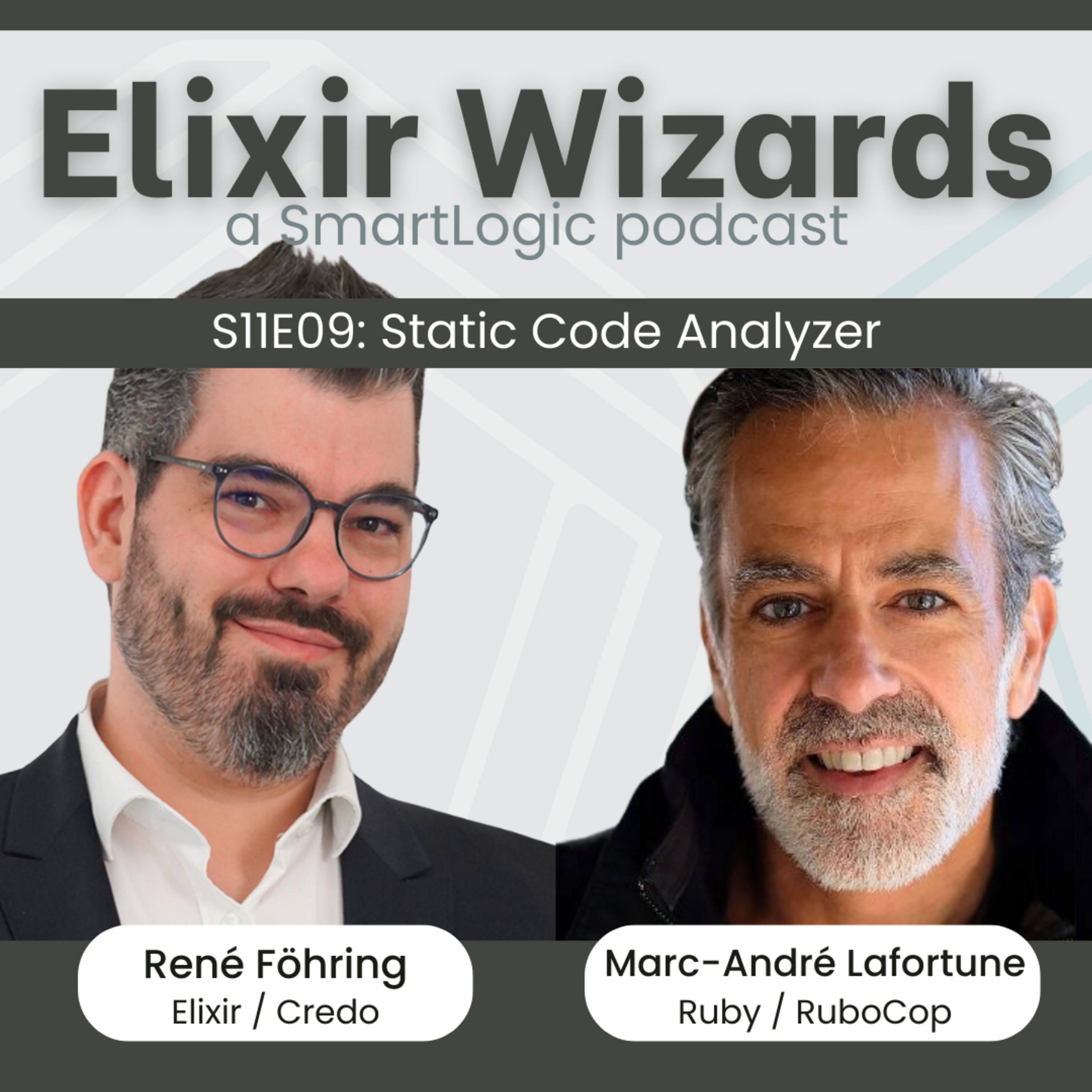 Episode cover art for Static Code Analysis in Elixir vs. Ruby with René Föhring & Marc-André Lafortune