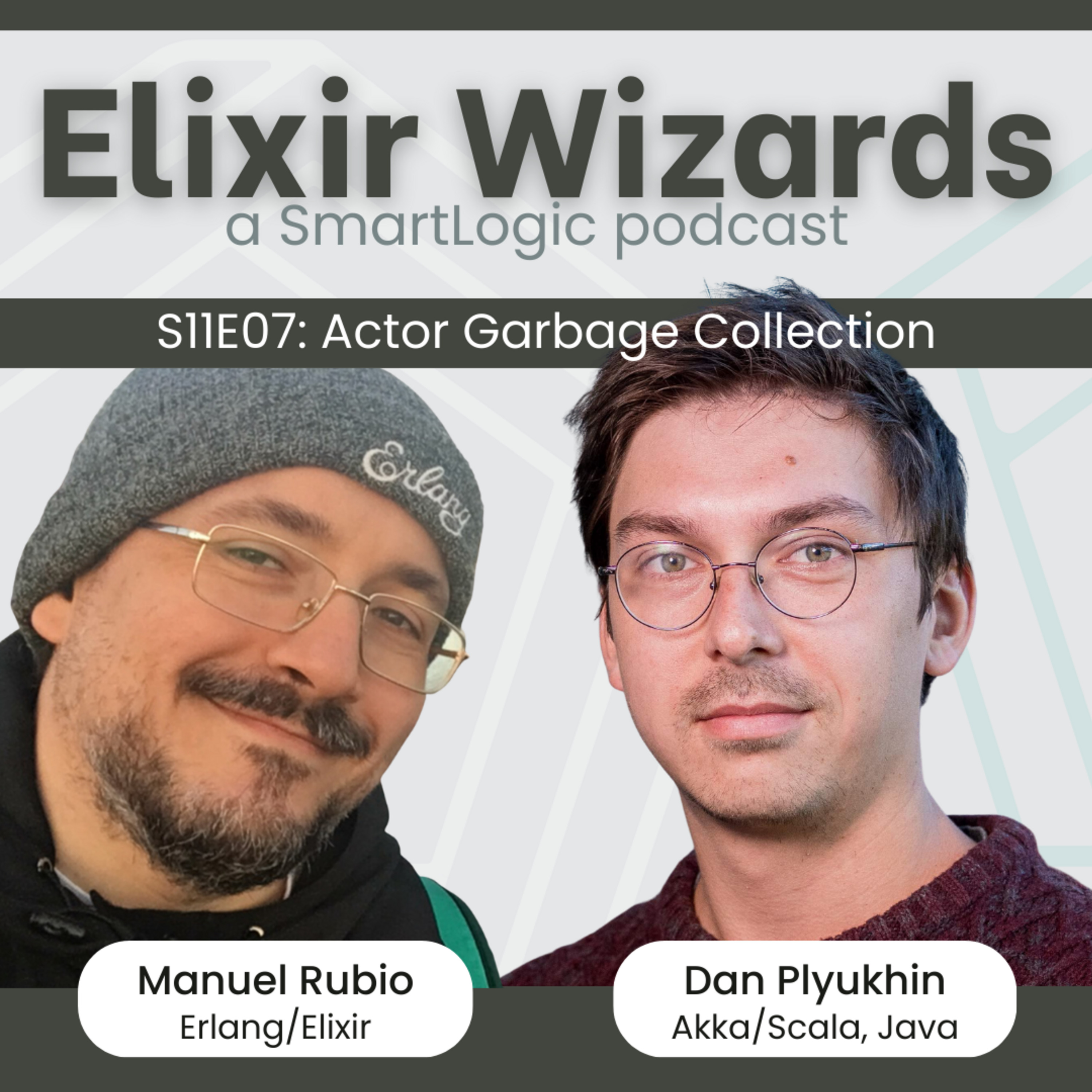 Episode cover art for Garbage Collection in Erlang vs JVM/Akka with Manuel Rubio & Dan Plyukhin