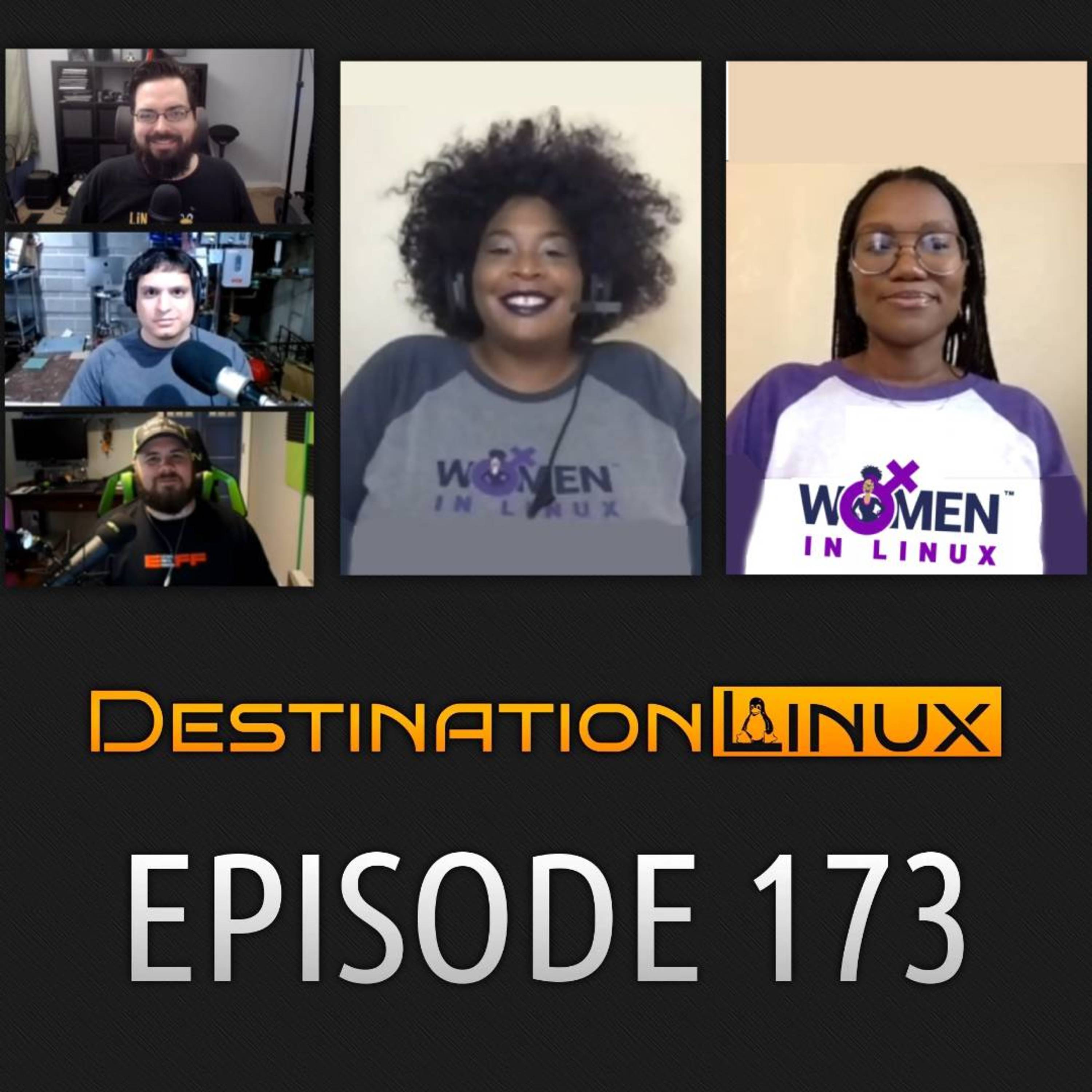 Episode 173: Destination Linux 173: Tameika Reed & De Parler of Women in Linux