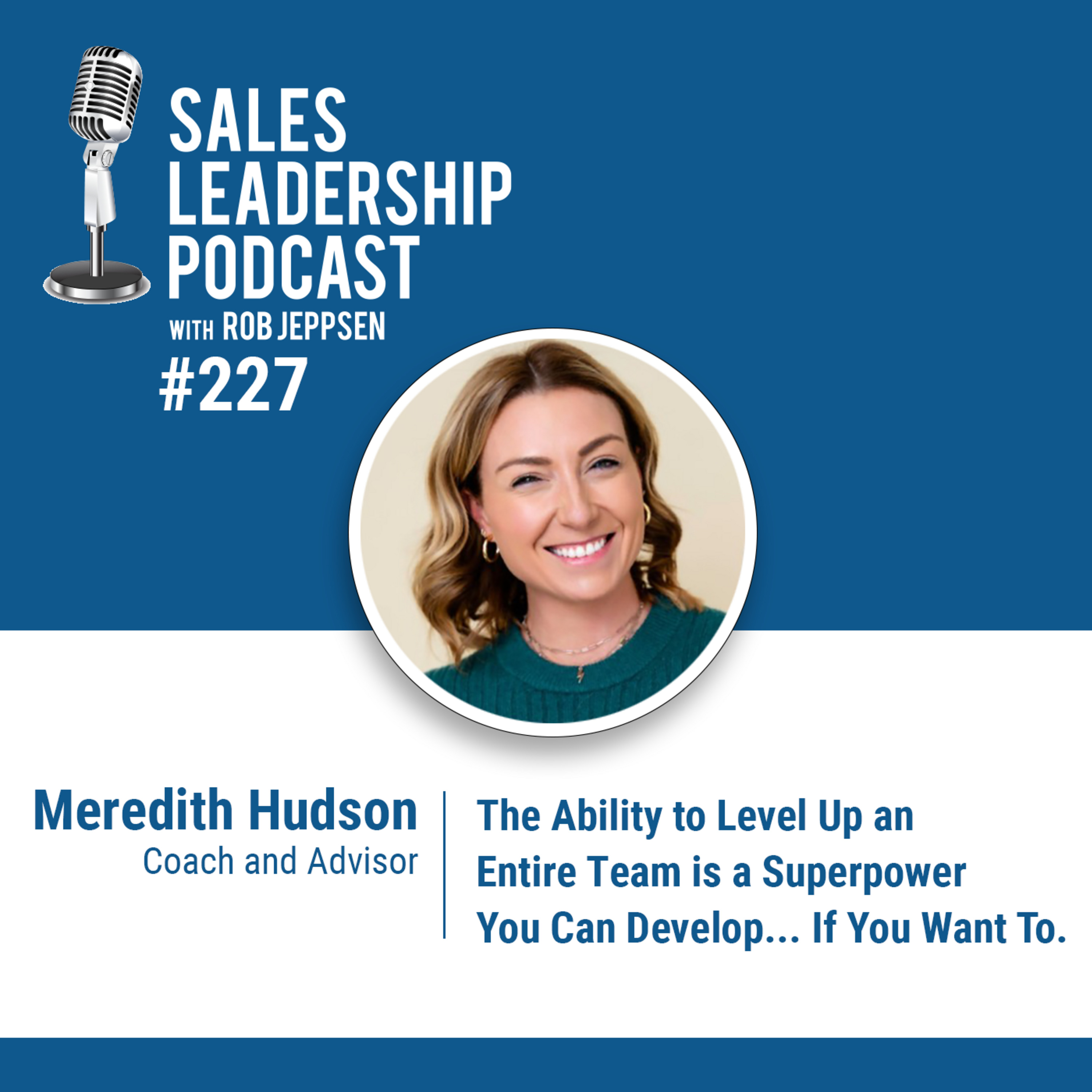 cover of episode Episode 228: Meredith Hudson, Sales Leadership Coach and Advisor — The Ability to Level Up an Entire Team is a Superpower You Can Develop...if You Want To.