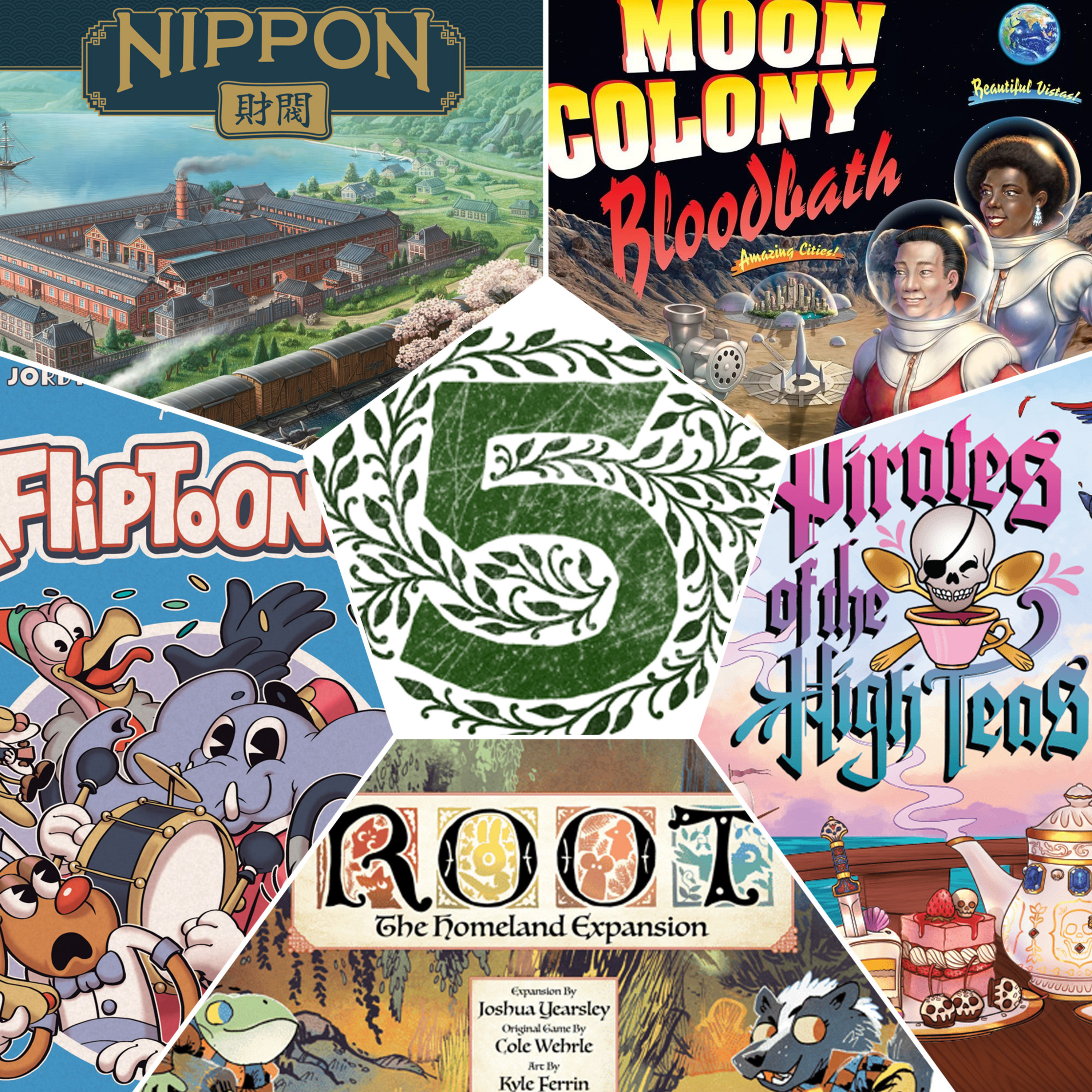 Episode 174: Nippon: Zaibatsu, Moon Colony Bloodbath, Fliptoons, Pirates of the High Teas, Root: The Homeland Expansion episode artwork