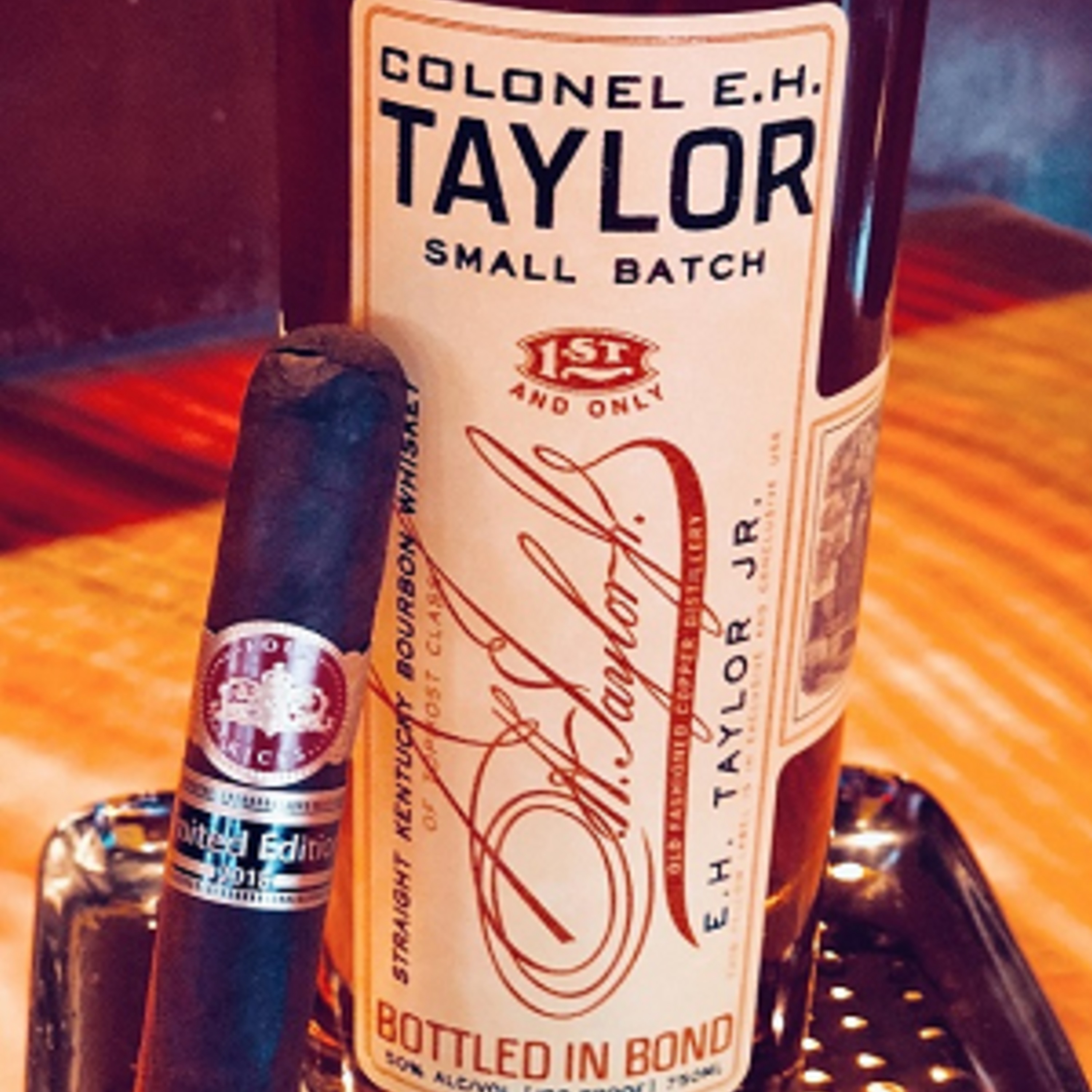 Eat! Drink! Smoke! -  Episode 11 - Pete Davidson Apologizes To Dan Crenshaw and Rep. Nancy Pelosi wants your guns. A review of the Four Kicks Limited Edition cigar and Col. E.H. Taylor bourbon episode artwork