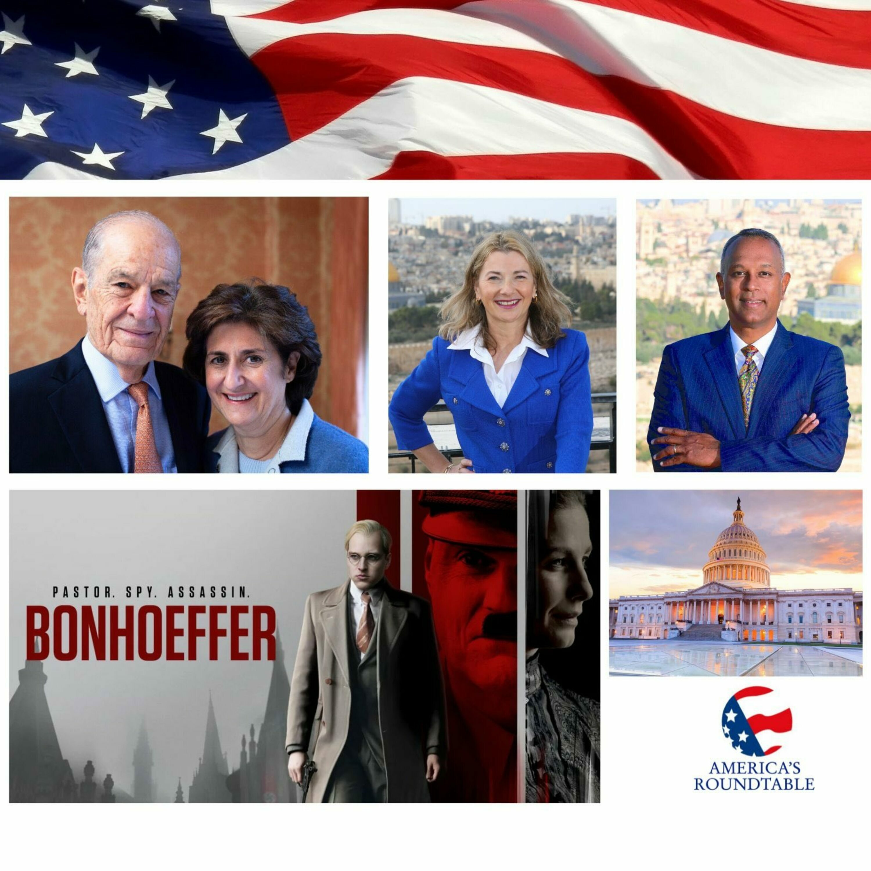 cover of episode America's Roundtable with Emmanuel and Camille Kampouris | Feature Film — Bonhoeffer: Pastor.Spy.Assassin | Addressing the Rise of Anti-Semitism Around the World