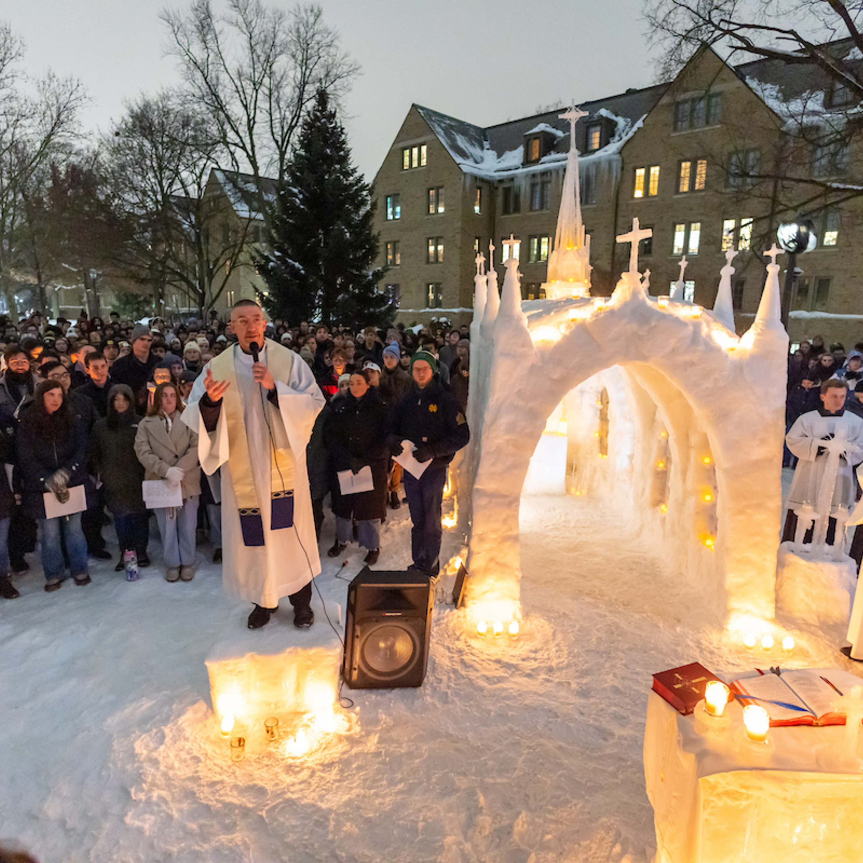 The St. Olaf Ice Chapel Mass at Notre Dame, with Fr. Pete McCormick, CSC
