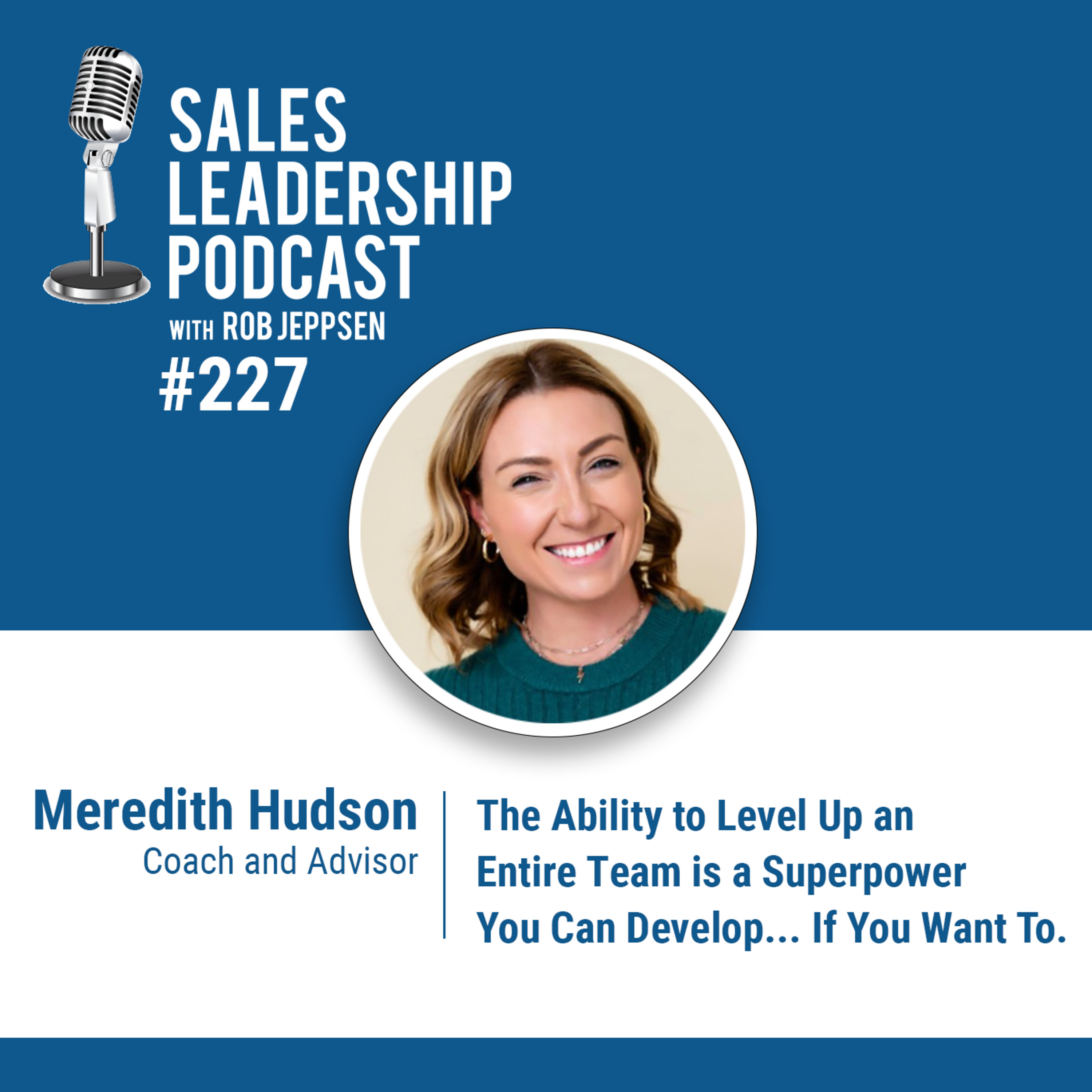 Episode 228: Meredith Hudson, Sales Leadership Coach and Advisor — The Ability to Level Up an Entire Team is a Superpower You Can Develop...if You Want To.