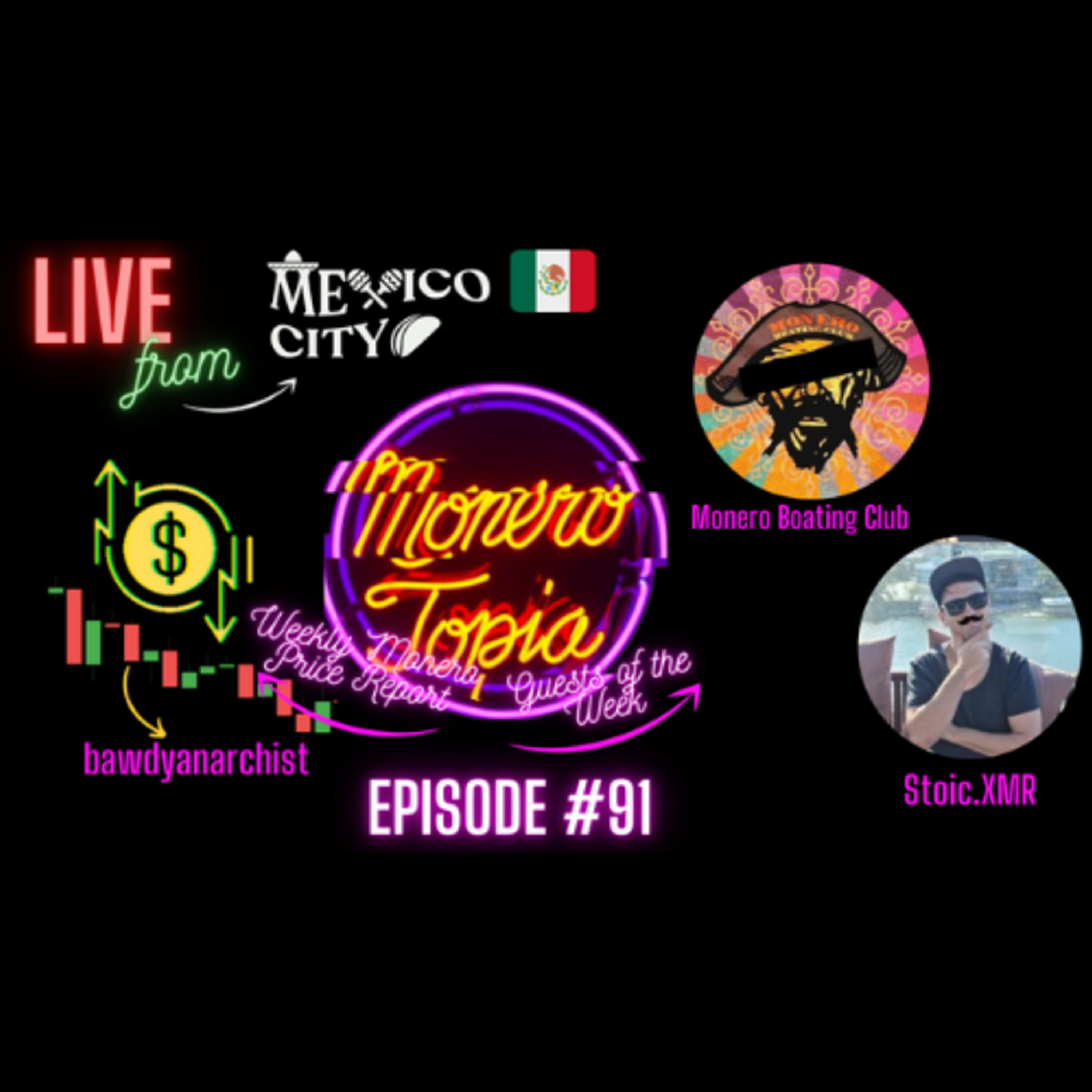 LIVE from Mexico City! MoneroBoatingClub,Stoic, Monerotopia23, Price Report Bawdyanarchist! EPI #91
